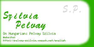 szilvia pelvay business card